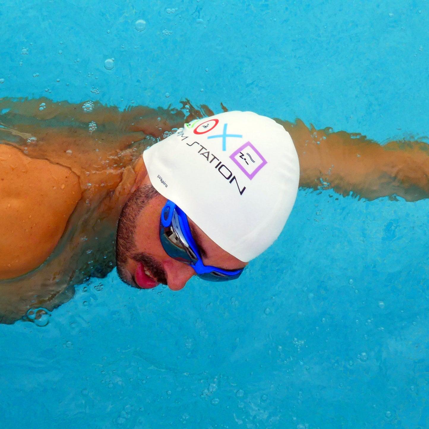 Gorro de Silicona Swim Station Blanco