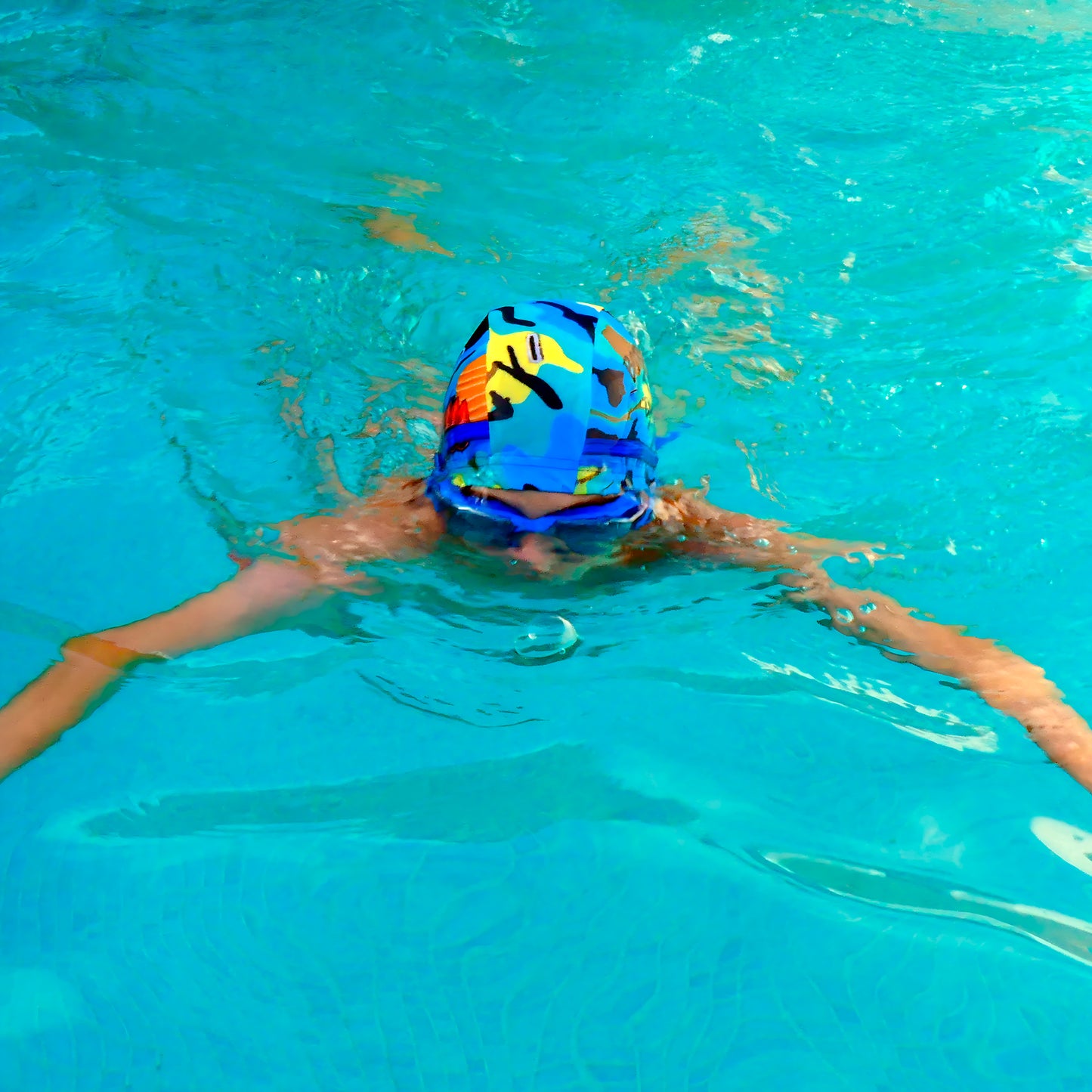 Gorro de Tela Born to Swim Azul