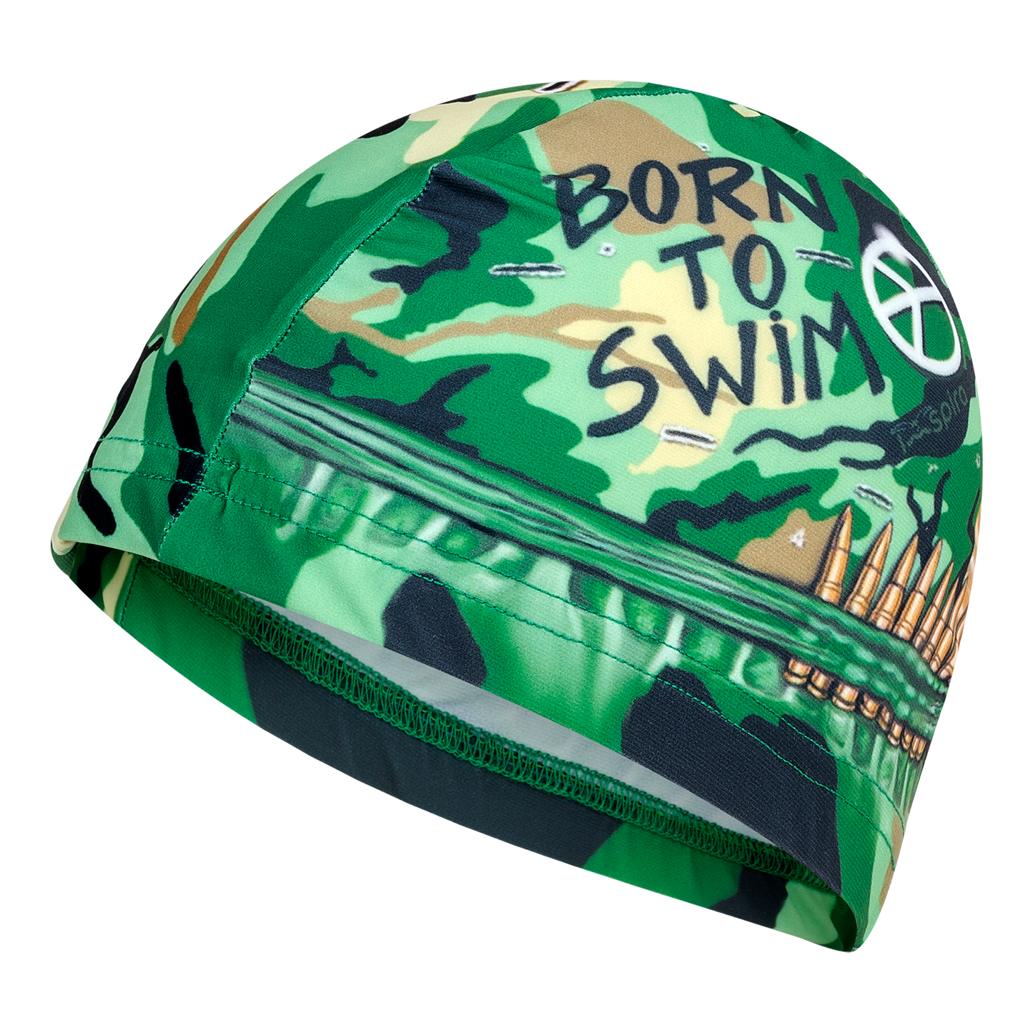 Gorro de Tela Born To Swim | Verde | Full Metal Jacket